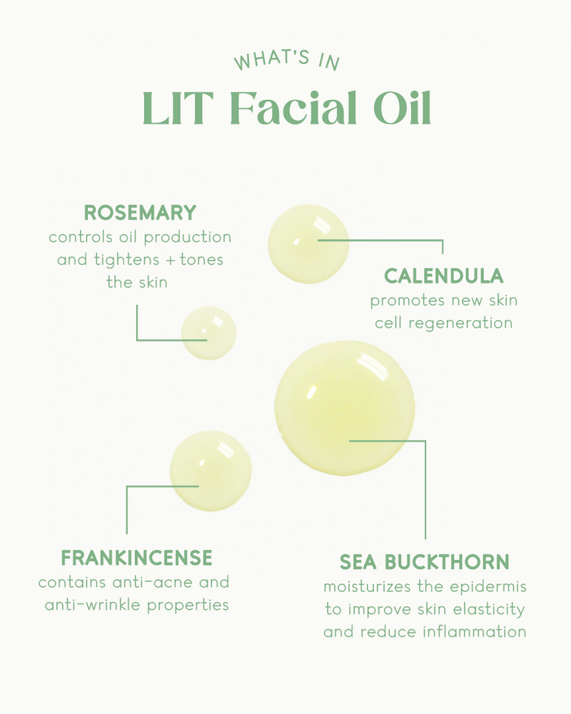 L I T premium facial oil blend
